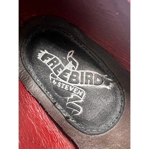 Freebird by Steven Randi Heels Womens Raeanne 6 Burgundy Leather Ankle Strap - Picture 10 of 13